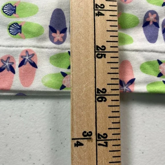 New Leon Levine Polo Shirt Womens Large Flip Flop Print Short Sleeve Blo… - Picture 7 of 8